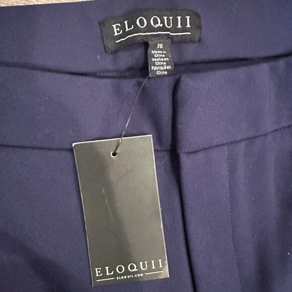 ELOQUII WOMENS NAVY BLUE DRESS PANTS NEW SIZE 16 - Picture 6 of 9